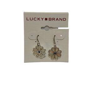 Lucky brand flower earrings silver tone